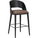 Dezirae 41 inch Black / Cognac Leather Barstool
